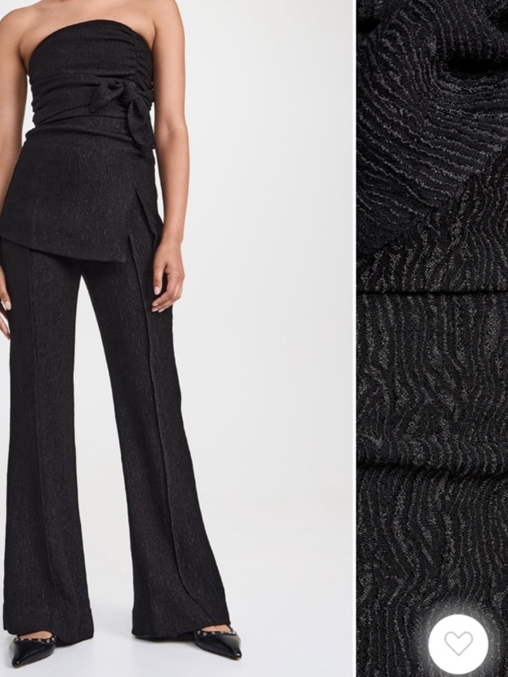 NWT GANNI Pants Stretch Crepe Flare in Black